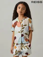 Reiss Multi Tommi 4-9 yrs Printed Cuban Collar Shirt (AN4987) | $80