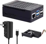 Case for Raspberry Pi 5 with 27W Power Supply, Pi 5 Case with Heatsink Fan