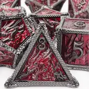 HAOMEJA DND Dice Metal Dragon Dice Set 7 Role Playing Dice D&D Solid Dice Dun...