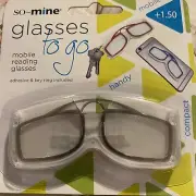 Mobil Reading Glasses To Go So-mine Case With Tape and Key Ring +1.50 Compact
