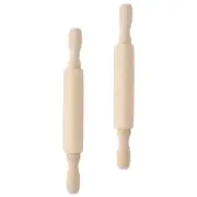 2Pcs Kids Small Clay Rolling Pin Baking Roller Wooden Rolling Pin