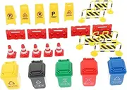 ERINGOGO 25pcs Boys and Girls Traffic Sign Toys Street Road Signs Barricade Early Education Toys for Children