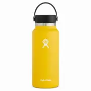 SUNFLOWER Hydro Flask 32oz Water Bottle Wide Mouth Flex Cap Insulated Stainless