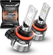 SEALIGHT H11/H8 LED Fog Light Bulb or DRL, 10000 Lumens 6500K Cool White Light, 32 CSP LED Chips Fog Lamps Replacement for Cars, IP68 Waterproof,Play and Plug, Pack of 2