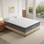 [TEENO] Twin Mattress, 10 Inch Gel Memory Foam Mattress, Pocket Coils Springs Hybrid Mattress, Medium Firm Mattress, Twin Bed Mattress in a Box, CertiPUR-US Certified
