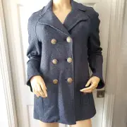 ST. JOHN DENIM MELANGE WOOL/RAYON JACKET SZ.10 NWT