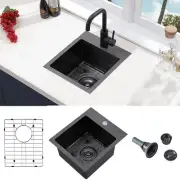 VCCUCINE Gunmetal Black Bar Sink Drop in 13x15 Inch Topmount RV Small Kitchen...