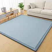 Baby Play Mat, Large Playmats for Babies, Foldable Mat Gyms Playmat for Infants, Soft Padded Cool Summer Mats for Crawling & Playing, Tummy Time (Lattice Blue, 150 x 200 cm)