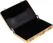 HOODANCOS Mini Briefcase Metal Card Case Portable Index Card Holder with Built Slots for Safe Storage of Business Cards for Office School and Home Use