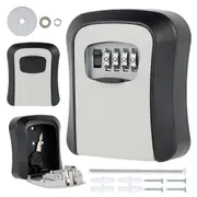 4 Digit Combination Lock Wall Mounted Key Safe Storage Box Security Home·Grey