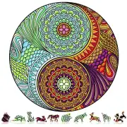 Wooden Jigsaw Puzzle for Adults by ZenChalet - 200 Pieces - Yin Yang