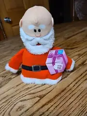 BARK Ol' Kris Kringle Plush Squeak Dog NWT