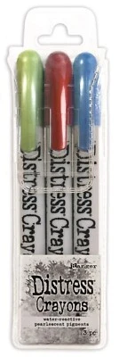 Tim Holtz DISTRESS CRAYONS PEARLESCENT 3PC Holiday Set #3 TSCK81173 Ranger