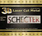 Schecter Guitar Decal 3d metal Headstock Restoration Sticker logo m80b