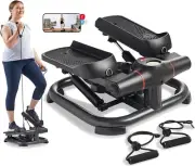 2-in-1 Premium Cardio Stepper with Resistance Bands & Bluetooth Connectivity