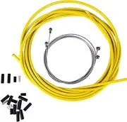 Cycle Brake Cable Housing Set, 5mm Brake 4mm Shifter Cable Kit with Housing Cables for Cycling Complete Installation Kit (Yellow)