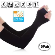 Sweat Absorbent Cooling Arm Compression Sleeves Arm Warmer Anti-Sunburn, 10-Pair