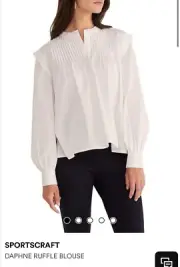 SPORTSCRAFT Daphne Ruffle Blouse, White Size 14
