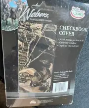 Webers Mossy Oak Break Up Camo Leather Checkbook Cover 7 Storage Pockets NIP