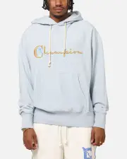 [CHAMPION] Champion Vintage Logo Sweatshirt Hoodie Oxford Grey Heather - Size L L Oxford Grey Hea