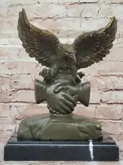 American Eagle Bronze Sculpture Limited Edition By M.Lopez with two Hands Deal