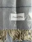 New Peacock Alley YORK MERINO WOOL Plaid 50”x70” Throw Blanket Blue/Taupe