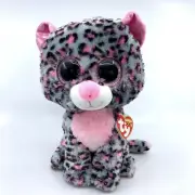 TY Beanie Boos Buddy Tasha Leopard Plush NEW 2017 Glitter Eyes 9in Medium