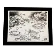 Original Pen Ink Drawing by Poxodd Bird Dreams Zine Illustration Geese Honking