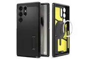 SPIGEN Galaxy S24 Ultra Case, 2024 Genuine Tough Armor MagFit MagSafe Compatible Magnet Case for Samsung - Black
