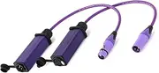 ROBAUN 1 Pair of Male to Female Cable，3PIN Connector to Metal Shell Waterproof Panel Mount Sockets Adapter Audio Cord(Purple,5M)