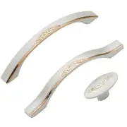 European Gold Silver Wardrobe Door Handle Zinc alloy Drawer Cabinet Handle x 10
