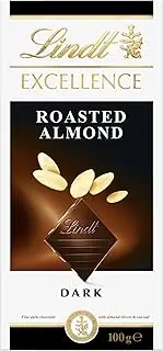 Lindt Excellence Roasted Almond Dark Chocolate Block 100g