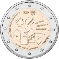 在飛比找Yahoo!奇摩拍賣優惠-葡萄牙2017年葡萄牙警察150周年2歐元雙金屬紀念幣全新U