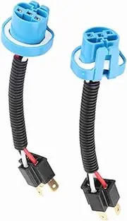 H4 to H13 Headlight Wiring Harness Adapter with Heat Nylon Plug for Retrofitting High Power Bulbs, for Fog Lights, 2 Pcs