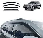 OAD4X4 Weathershields Compatible with Haval H9 2015-Onwards, Stainless Edge Weather Shields Window Visors Wind Deflectors Sun Rain Guard 4PCS Set
