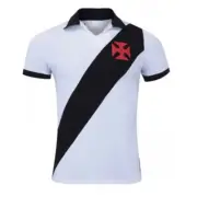 Brazilian Vasco da Gama Paris Tour 1957 Oficial Polyester Black Polo Shirt Brazi