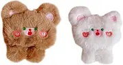 [KOMBIUDA] 2Pcs Cute Plush Bear Brooch Adorable Animal Pins for Hats Backpacks Clothes Accessory for DIY Crafts Everyday Wear for Friends Family