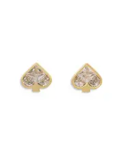 kate spade new york Cubic Zirconia Spade Stud Earrings in Gold Tone