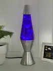 Lava Original Lamp - 37CM Silver Base - Blue Wax and Purple Liquid For Party
