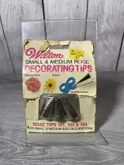 Vintage Wilton Small & Med Rose Decorating Tips 101, 103 & 104
