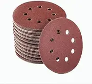5 Inch 8 Hole Sanding Disc, 180 Grit 50 Pieces 5 Inch 8 Holes Hook and Loop Adhesive Sandpaper for Drywall Sander (180 Grit)