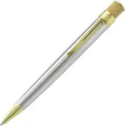 Retro 51 Tornado Classic Brass Rollerball Pen, Stainless