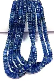 AAA QUALITY Natural Kyanite Faceted Rondelle Beads Great Luster Gemstone Beads.