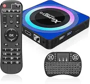 Android 13.0 TV Box, 6K 8K Android Box with 4GB RAM 32GB ROM RK3528 Quad-Core Support WiFi6 2.4Ghz/5.0Ghz HDR10 BT 5.0 H.265 USB 2.0 3.0 3D Ethernet with Mini Backlit Keyboard