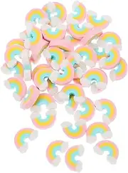 HOMSFOU 50pcs Portable Mini Rainbow Erasers for Students Cute Kawaii School Supplies Multi Function Art Erasers for Writing Drawing Compact for Pockets Pencil Cases