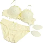 [TOGEVAL] Bra Set for Bra and Panty Set Push up Bra Stylish Set Adorable and Comfortable Yellow