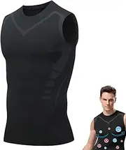 [PNXF] Vitaboost Compression Shirt, Vitaboost Shirt,2024 New Version Ionic Shaping Sleeveless Vest for for Men (Black B,M)