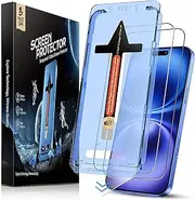 MAGIC JOHN 2 Pack for iPhone 16 6.1 inch Tempered Glass Screen Protector, Auto Dust-Elimination, Bubble Free, HD Clear, Easy Installation