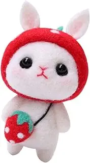 EXAOMBLE Plush Rabbit Felting Kit Fun Needle Felting Supplies for Adults Creative Craft Project with Wool for Home Art Present