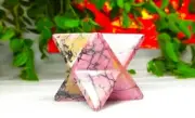 Pink Rhodonite Stone 70MM 8 Point Metaphysical Reiki Healing Power Merkaba Star